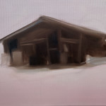 Nr 23 aus dem Werkzyklus "Heimwärts" 2024, Oel auf Leinwand, 40 x 50 cm